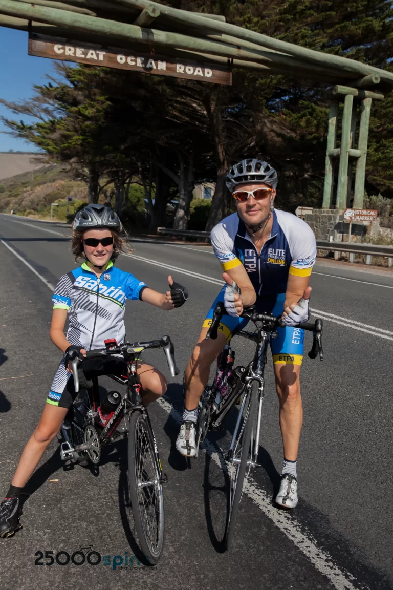 10 year old rides the Great Ocean road